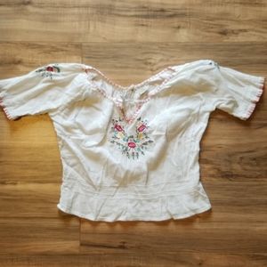 Embrodiered Cultural Ruched Top | Just The Girls